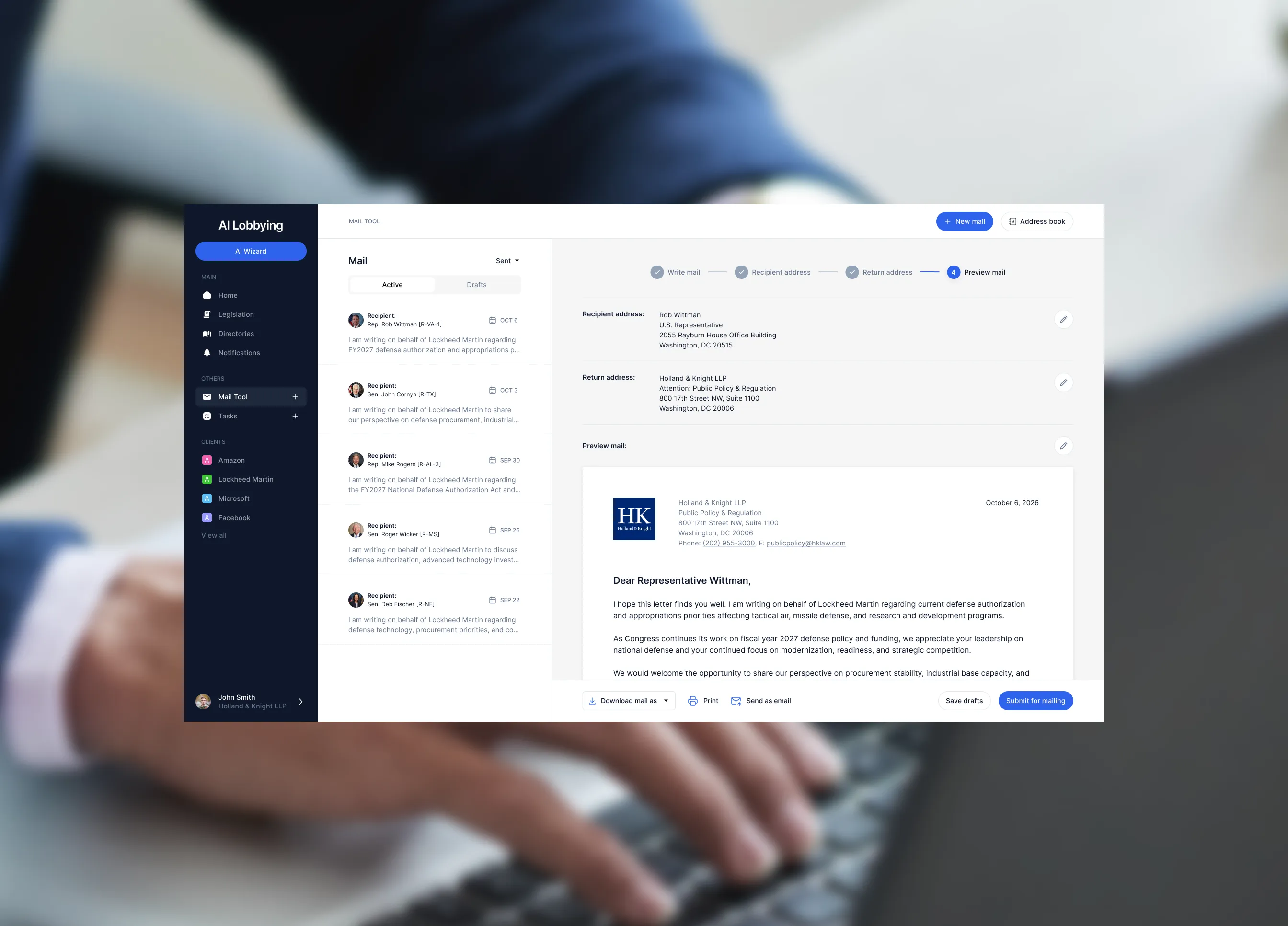 Physical Mail Integration workflow