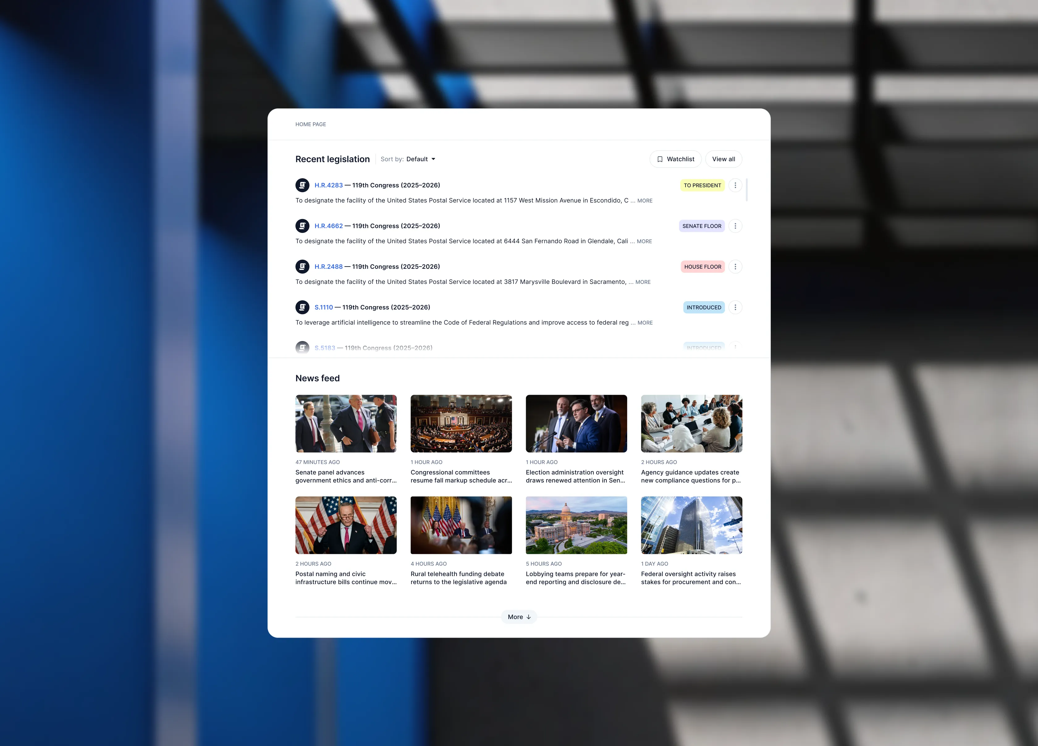 Curated Legal & Policy News Feed