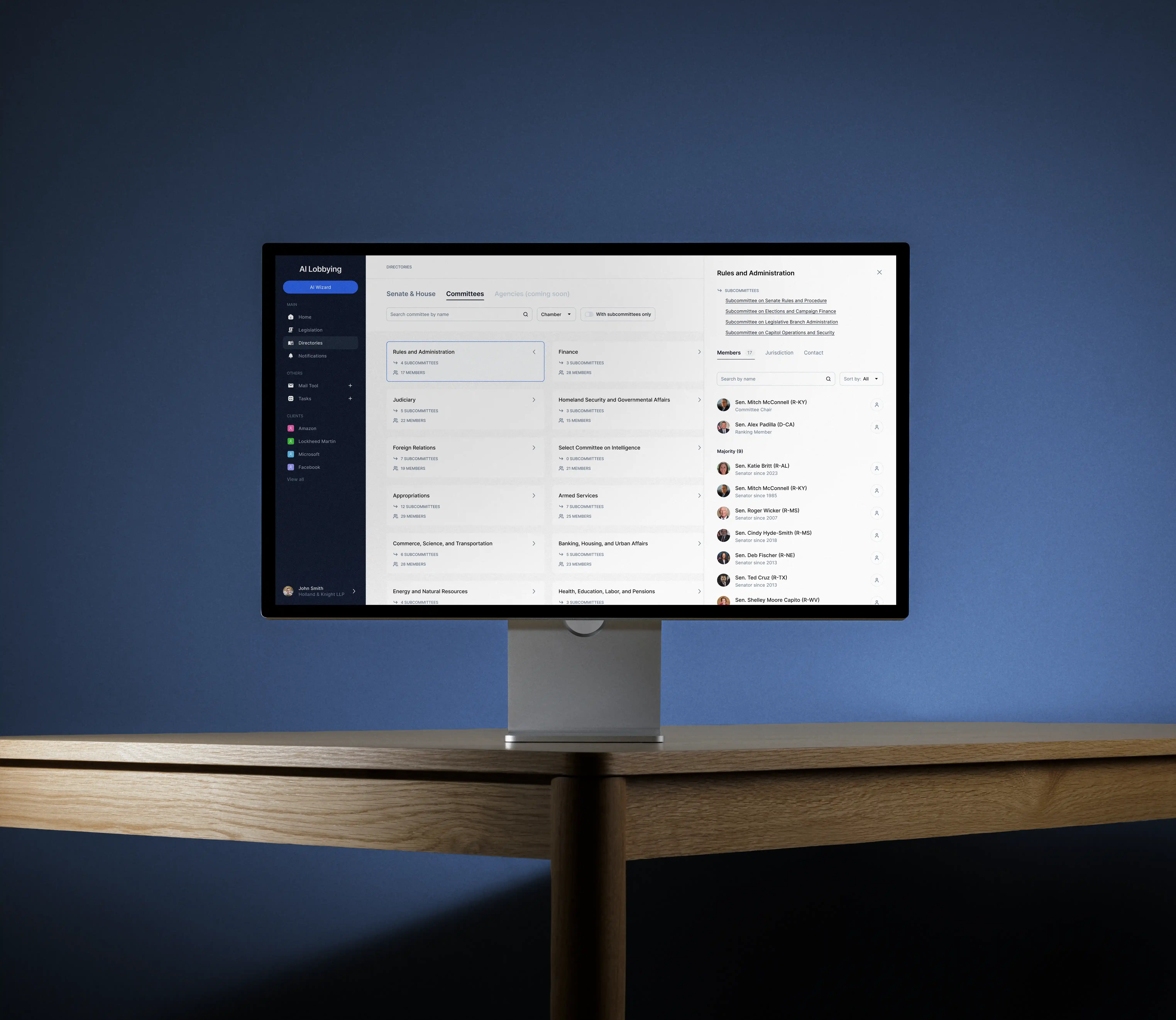 AI Platform for Legal Services Studio Display overview mockup